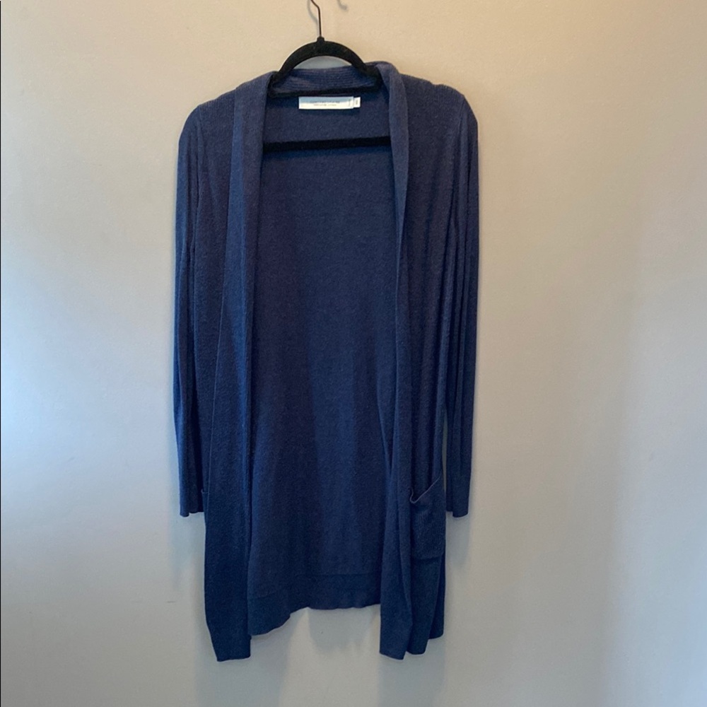 Simons Navy Cardigan Sweater Lightweight Open Front